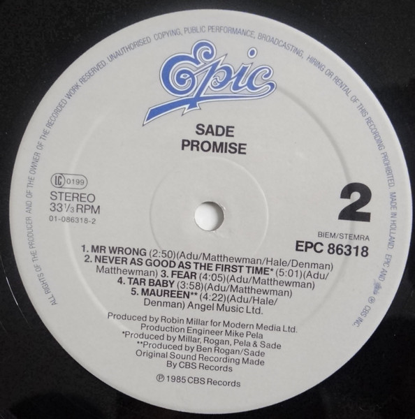 Sade - Promise (LP, Album, Whi)