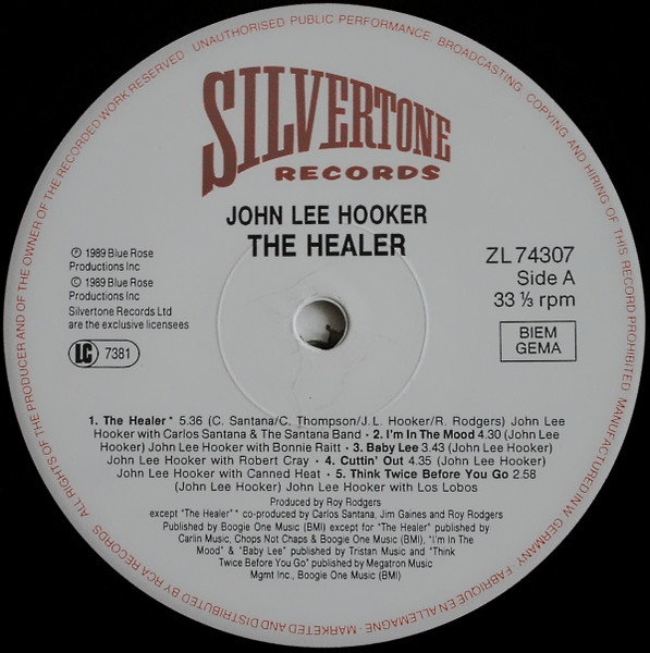 John Lee Hooker - The Healer (LP, Album, RE)