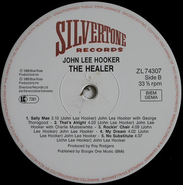 John Lee Hooker - The Healer (LP, Album, RE)
