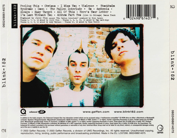Blink-182 - Blink-182 (CD, Album, Enh, Cin)