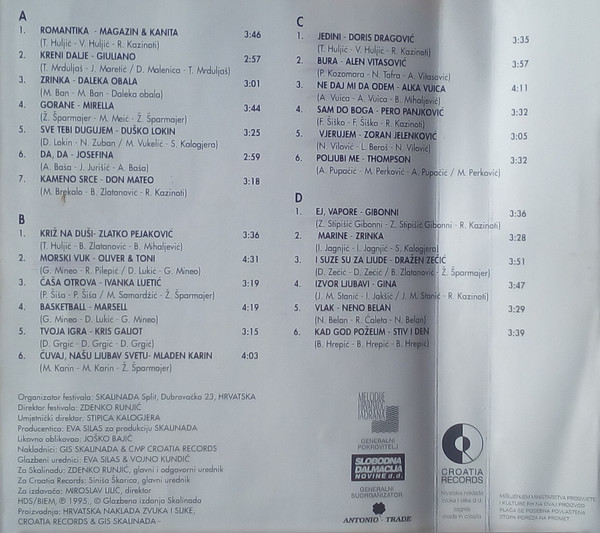 Various - Melodije Hrvatskog Jadrana - Zabavne Melodije 2 (Split '95) (2xCass, Album)