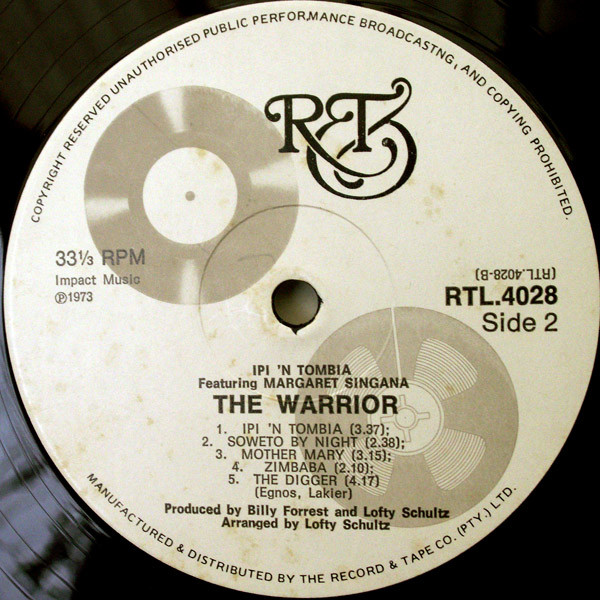 Ipi 'N Tombia* Featuring Margaret Singana - The Warrior (LP, Album, Gat)