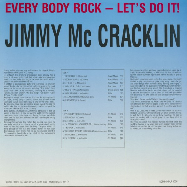 Jimmy McCracklin - Every Body Rock - Let's Do It (LP, Comp)