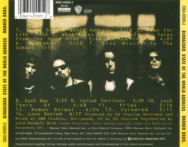 Biohazard - State Of The World Address (CD, Album, Ltd, Ora)
