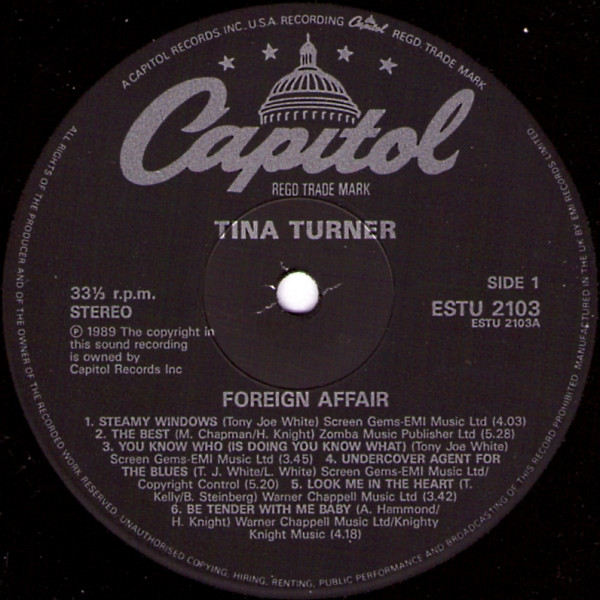 Tina Turner - Foreign Affair (LP, Album, Gat)
