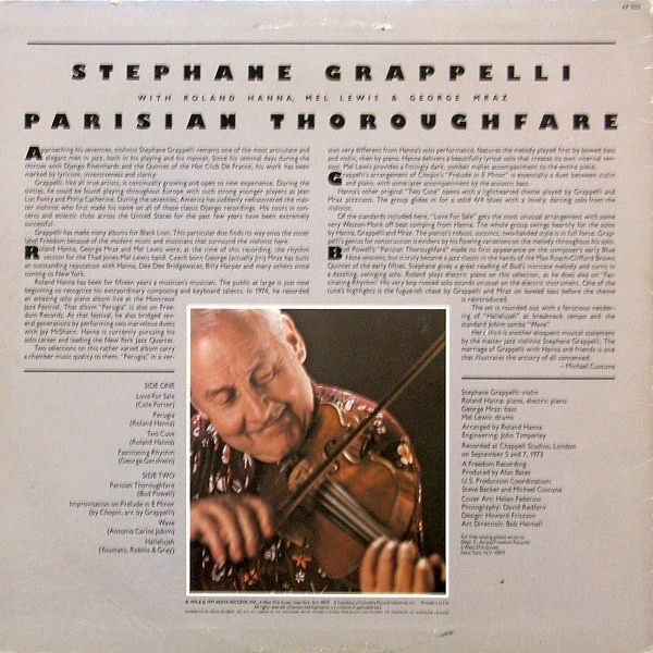 Stephane Grappelli* - Parisian Thoroughfare (LP, Album)