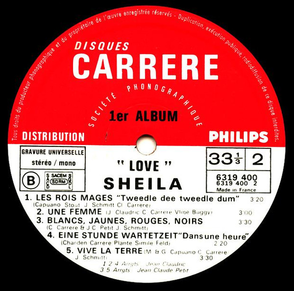 Sheila (5) - Love (LP, Album, Gat)