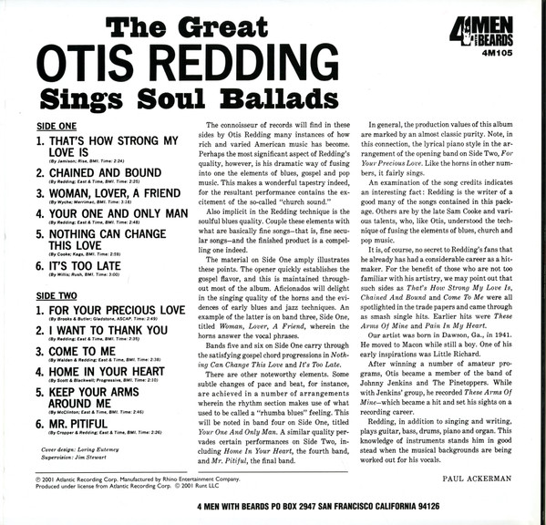 Otis Redding - The Great Otis Redding Sings Soul Ballads (LP, Album, RE, RM, Rai)