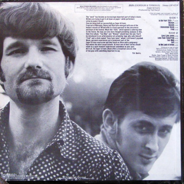 Zager & Evans - 2525 (Exordium & Terminus) (LP, Album, Roc)