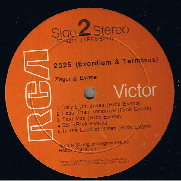 Zager & Evans - 2525 (Exordium & Terminus) (LP, Album, Roc)