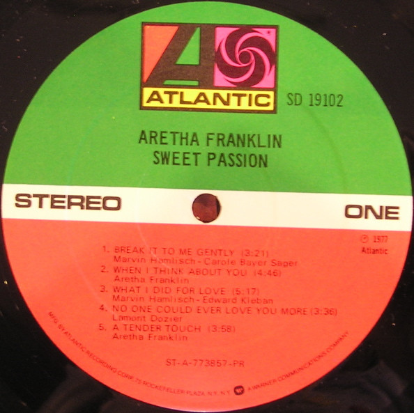 Aretha Franklin - Sweet Passion (LP, Album, Pre)