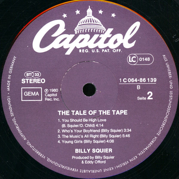 Billy Squier - The Tale Of The Tape (LP, Album)