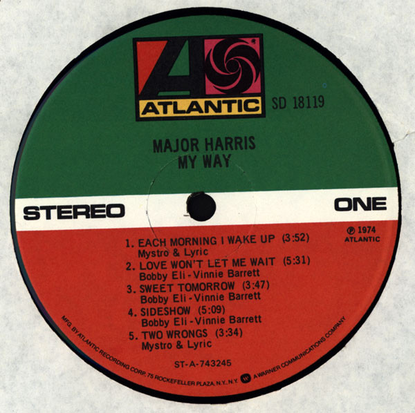 Major Harris - My Way (LP, Album, RE)