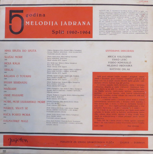 Various - 5 Godina Melodija Jadrana - Split 1960-1964 (10