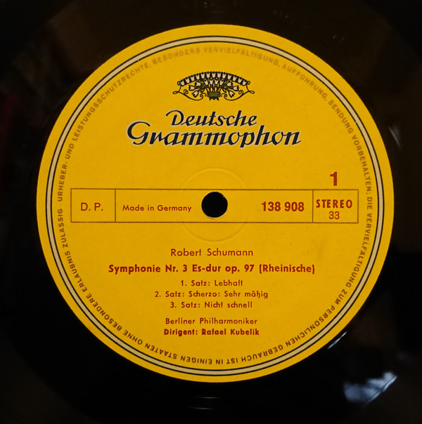 Robert Schumann, Berliner Philharmoniker, Rafael Kubelik - »Rheinische Symphonie« · Manfred Ouverture Op. 115 (LP, Album, RP)