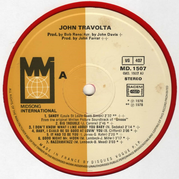 John Travolta - John Travolta (LP, Album, Ltd, Red)
