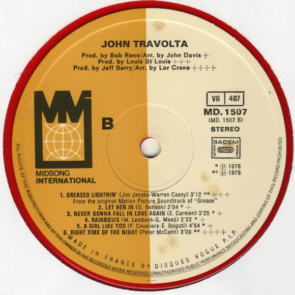 John Travolta - John Travolta (LP, Album, Ltd, Red)