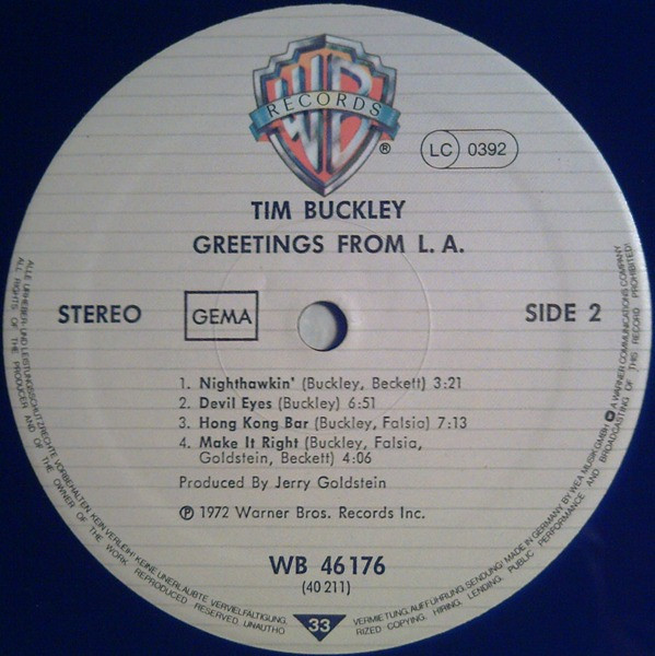 Tim Buckley - Greetings From L.A. (LP, Album, RE)
