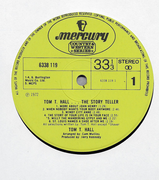 Tom T. Hall - The Storyteller (LP, Album)