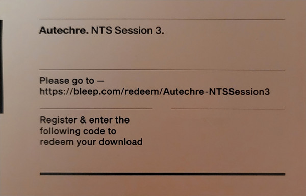 Autechre - NTS Session 3 (3xLP)
