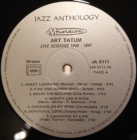 Art Tatum - Live Sessions 1940/1941 (LP, RE)