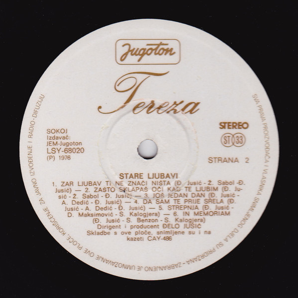 Tereza* - Stare Ljubavi (LP, Album, gol)