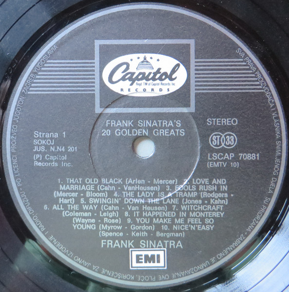 Frank Sinatra - Twenty Golden Greats (LP, Comp)