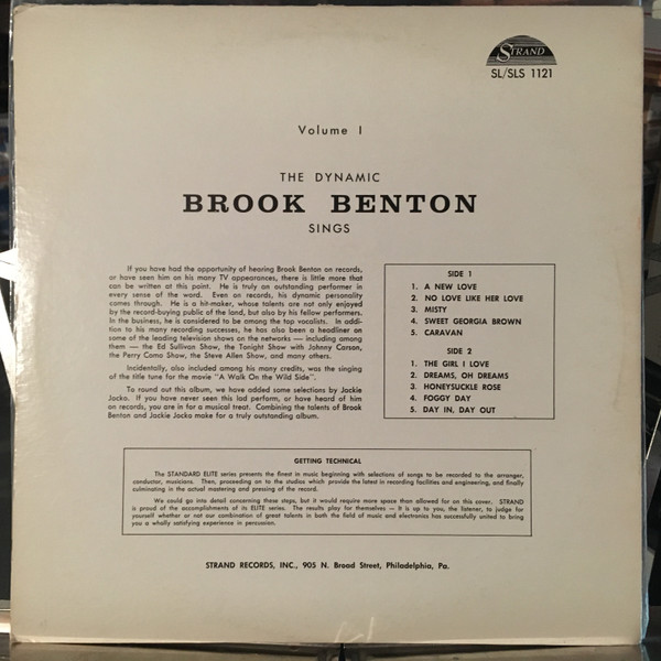 Brook Benton - The Dynamic Brook Benton Sings Volume 1  (LP, Comp)