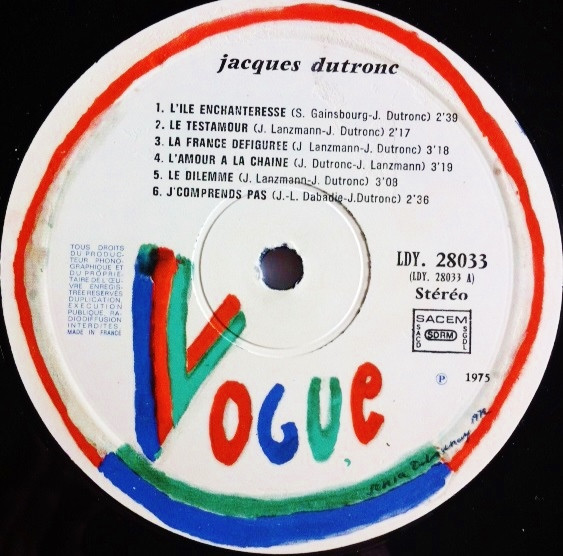 Jacques Dutronc - Jacques Dutronc (LP, Album, Gat)