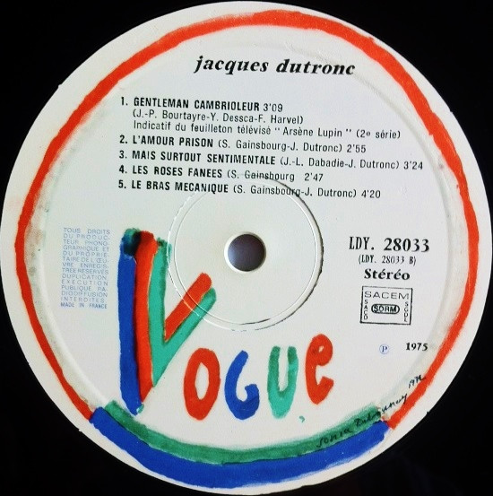 Jacques Dutronc - Jacques Dutronc (LP, Album, Gat)