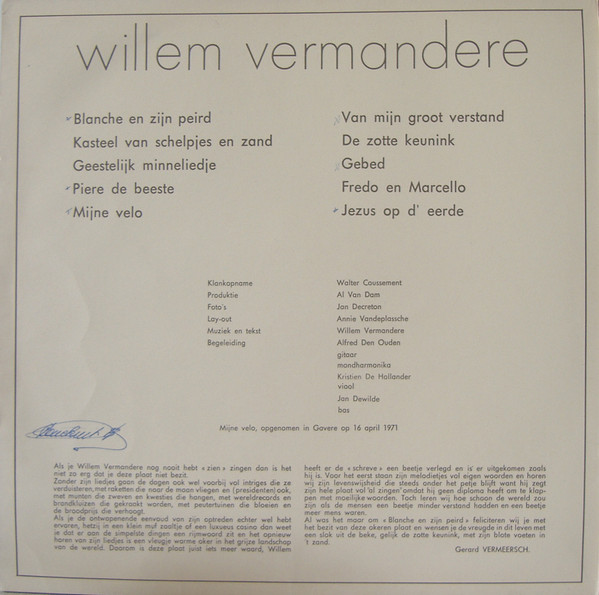 Willem Vermandere - Willem Vermandere (LP, Album)