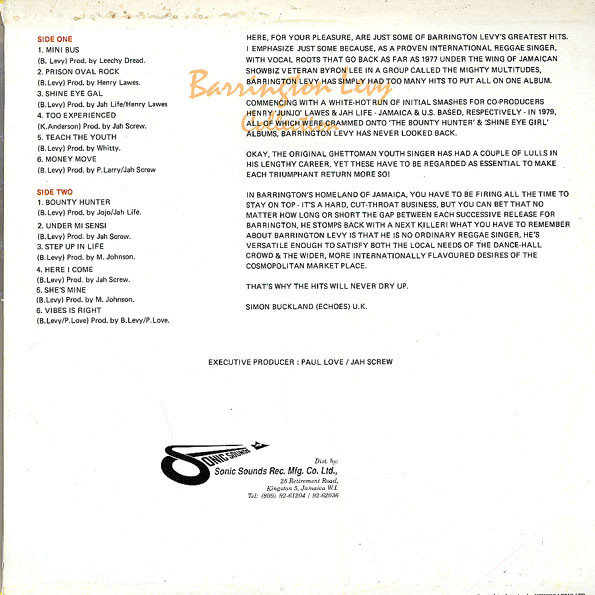 Barrington Levy - Barrington Levy Collection (LP, Comp)