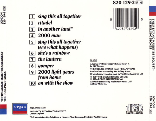 The Rolling Stones - Their Satanic Majesties Request (CD, Album, RE)