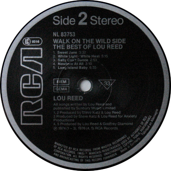 Lou Reed - Walk On The Wild Side - The Best Of Lou Reed (LP, Comp, RE)