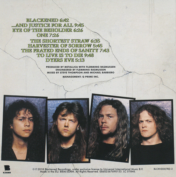Metallica - ...And Justice For All (CD, Album, RE, RM, Car)