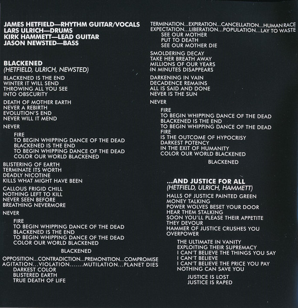 Metallica - ...And Justice For All (CD, Album, RE, RM, Car)