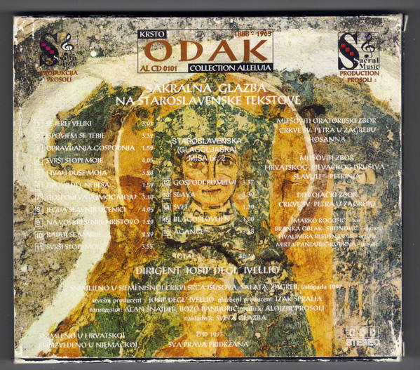Krsto Odak - Sakralna Glazba Na Staroslavenske Tekstove (CD, Album, Car)