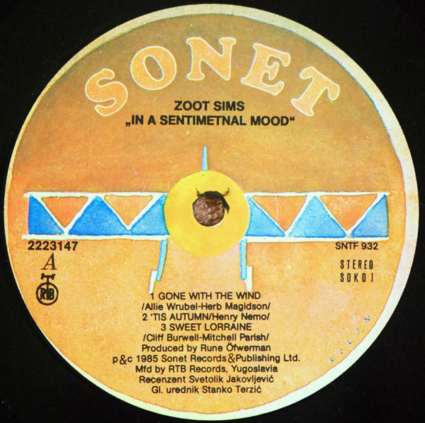 Zoot Sims - In A Sentimental Mood (LP, Album)