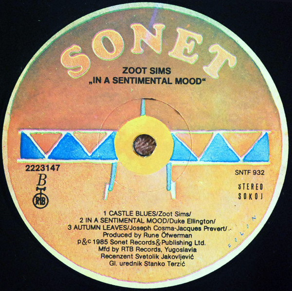 Zoot Sims - In A Sentimental Mood (LP, Album)