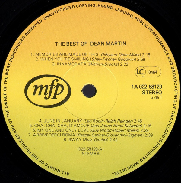 Dean Martin - The Best Of Dean Martin (LP, Comp, RP)