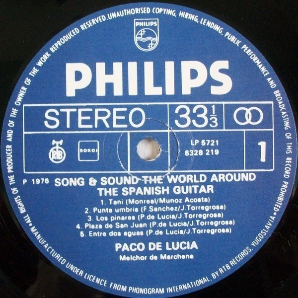 Paco De LucÃ­a - The Spanish Guitar (LP, Comp, RP)