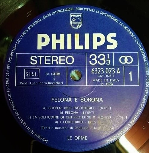 Le Orme - Felona E Sorona (LP, Album, RP)