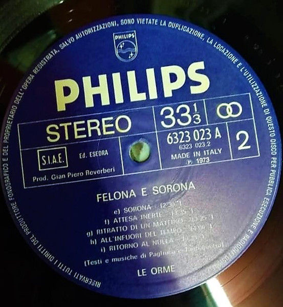 Le Orme - Felona E Sorona (LP, Album, RP)
