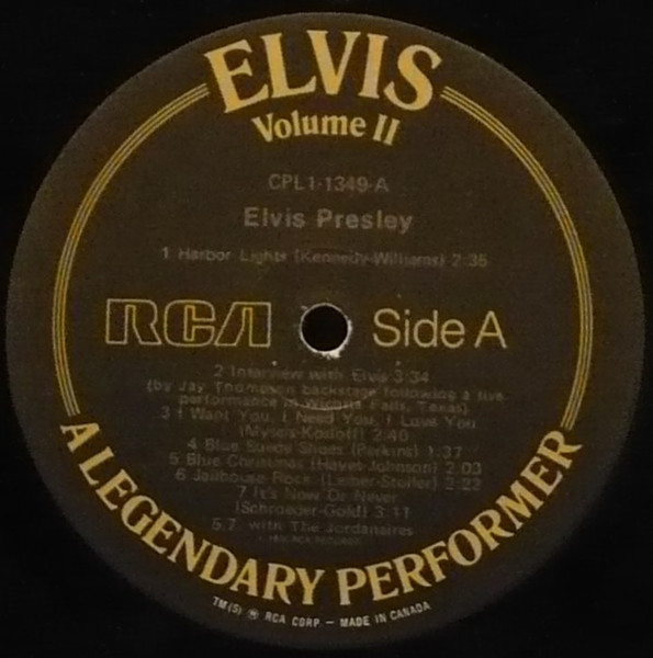 Elvis Presley - A Legendary Performer - Volume 2 (LP, Comp)