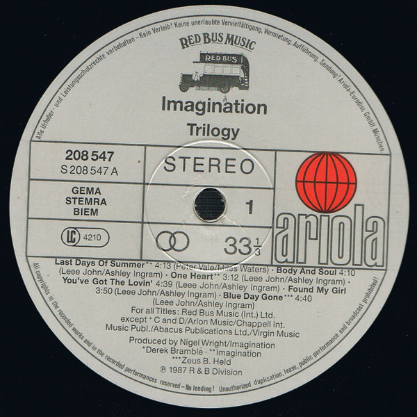 Imagination - Trilogy (LP, Album)