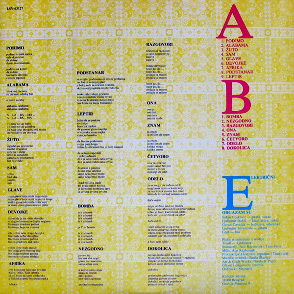 Električni Orgazam - Lišće Prekriva Lisabon (LP, Album)