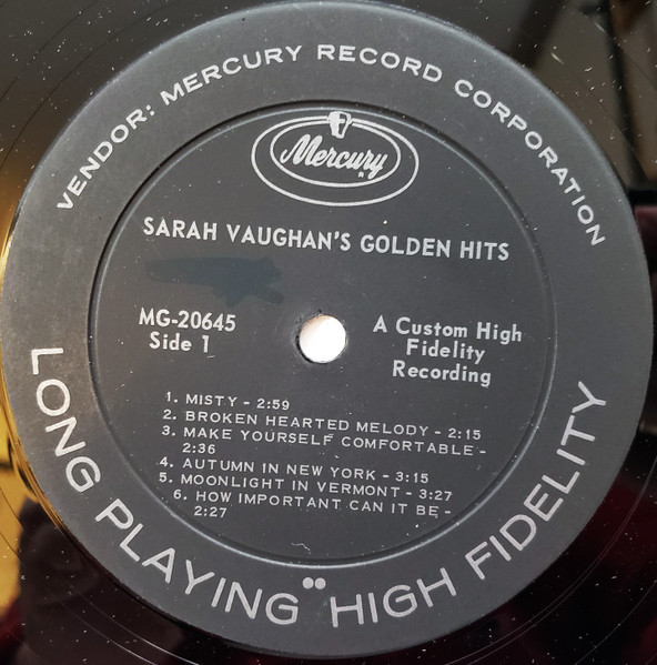 Sarah Vaughan - Sarah Vaughan's Golden Hits!!! (LP, Album, Comp, Mono)