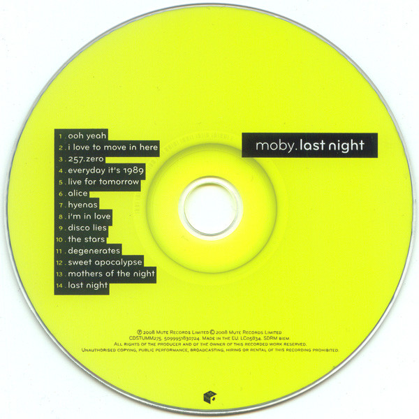 Moby - Last Night (CD, Album)