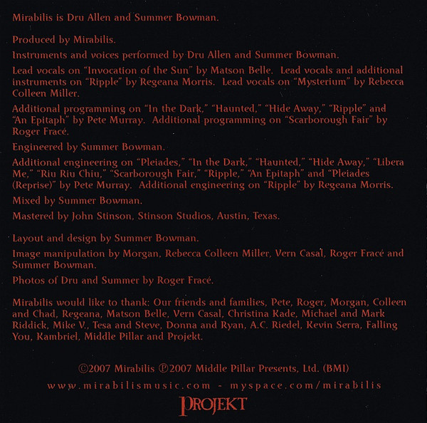 Mirabilis - Pleiades (CD, Album, RE)