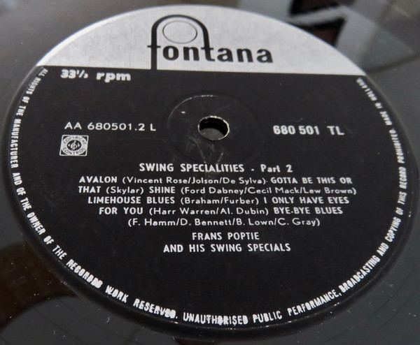 Frans Poptie And His Swing Specials - Swing Specialities (LP, Album)